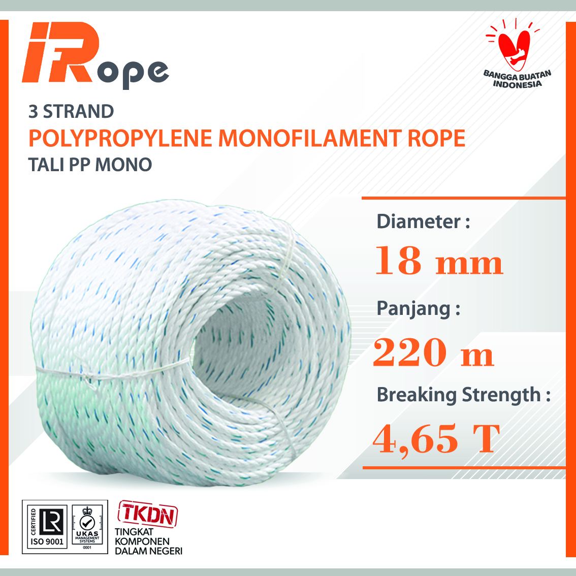 PP Rope 3 Strand 18mm